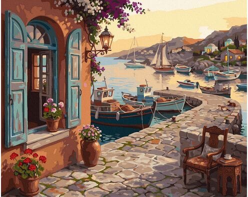 Ciepły letni port 40x50 cm