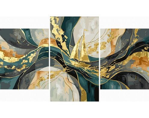 Złote Żagle Tryptyk 70x120 cm