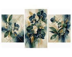 Storczyk złoto Kinabalu Tryptyk 70x120 cm