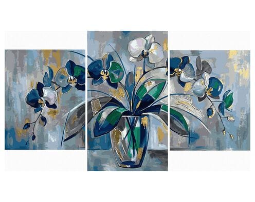 Storczyki na stole Tryptyk 70x120 cm