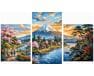 Spokój japońskich gór Tryptyk 70x120 cm malowanie po numerach