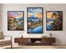 Spokój japońskich gór Tryptyk 70x120 cm malowanie po numerach