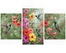 Piękne fruwające kolibry Tryptyk 70x120 cm malowanie po numerach