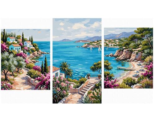 Francuska Riwiera Tryptyk 70x120 cm