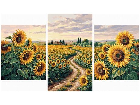 Otulone słońcem Tryptyk 70x120 cm malowanie po numerach