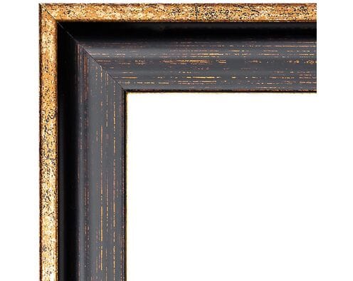 Rama do obrazów 30x40 cm postarzane ciemne drewno ze złotem 5067