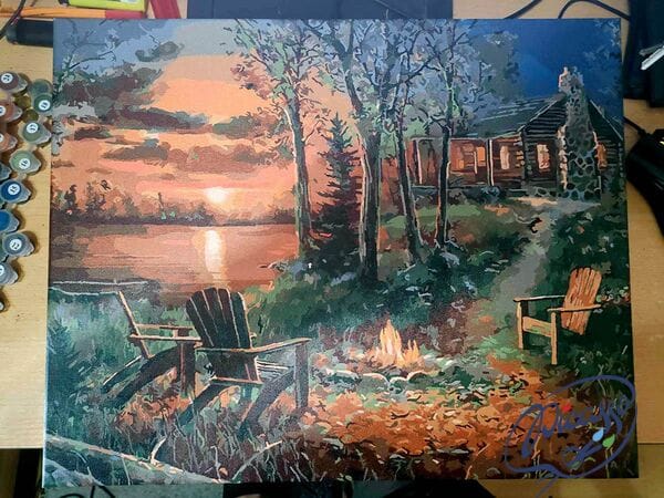 Dom w głębi lasu 40x50cm