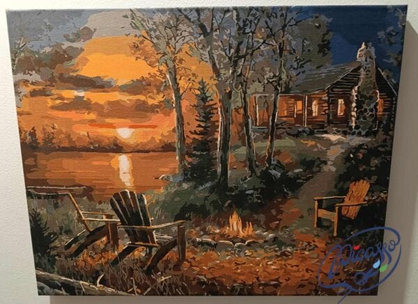 Dom w głębi lasu 40x50cm